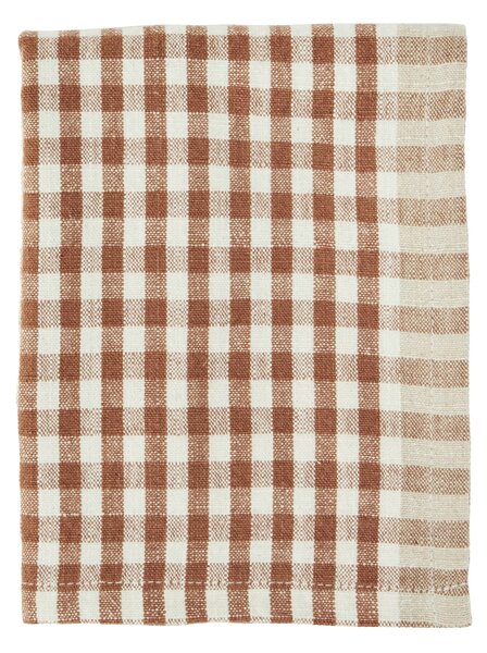 Bavlněná utěrka Burnt Orange Checked