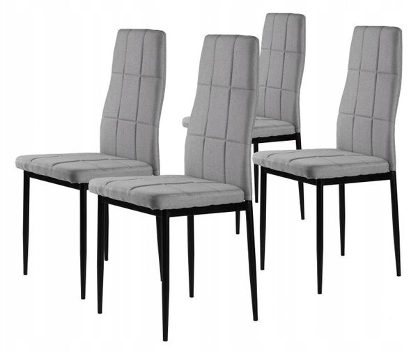 Sada čalouněných židlí do jídelny ModernHome DC860-4 4 kusy šedé