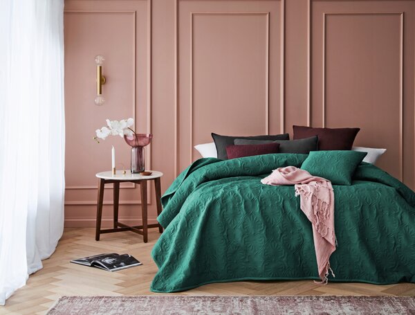 Přehoz na postel Room99 polyester 200 cm x 220 cm zelený