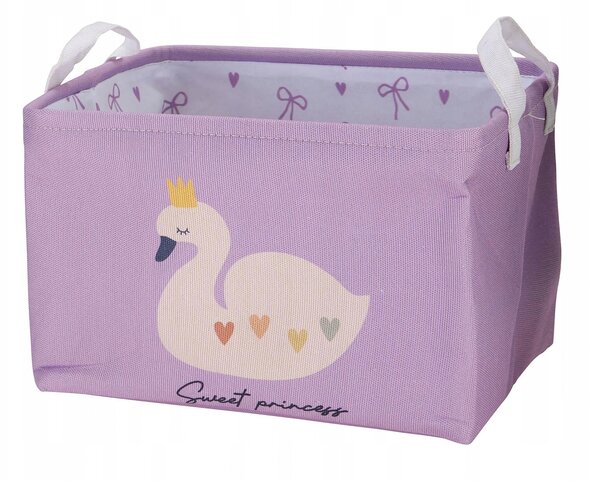 Dětský úložný box 30x25 cm - Labuť, fialový, H&L