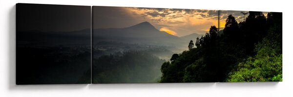 Obraz - zelená horská krajina (170x50 cm)