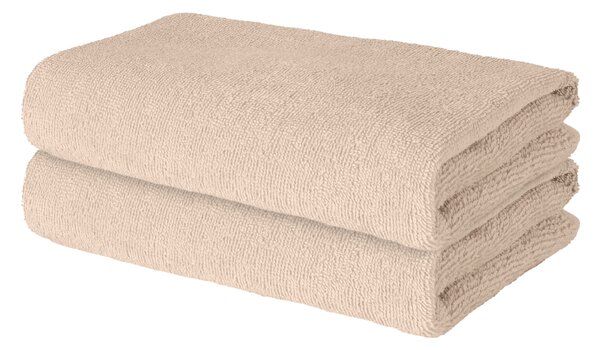 Livarno® Froté ručník, 50 x 100 cm, 400 g/m2, 2 kusy (béžová) (100398748002)