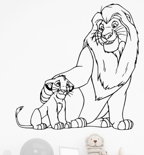 Samolepka Lví král Mufasa a Simba
