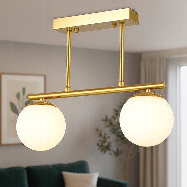 Lustr Masterled zlatý E27 2-bodový 38 cm