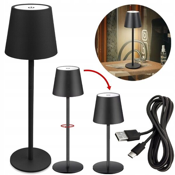 Stolní lampa Goled černá LED s nastavitelnou barvou světla IP44 36 cm