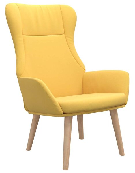 Relaxační křeslo hořčicově žluté textil 341401