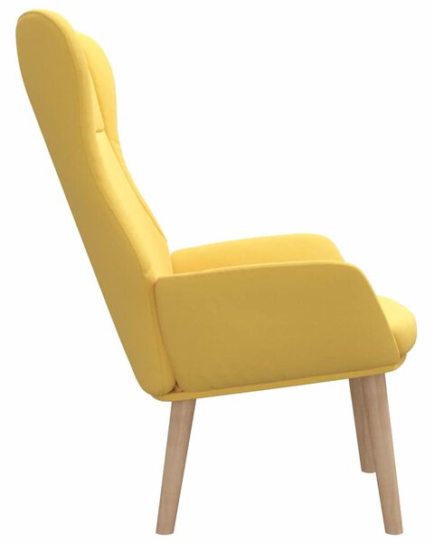 Relaxační křeslo hořčicově žluté textil 341401