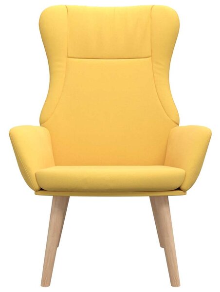 Relaxační křeslo hořčicově žluté textil 341401