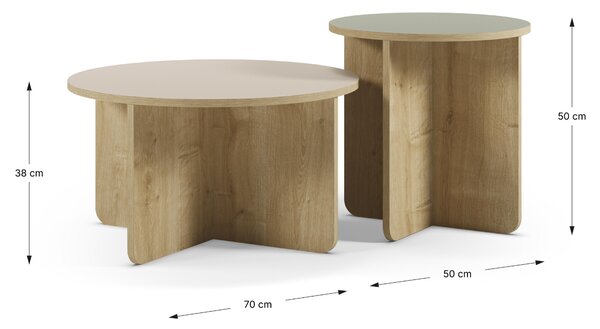 Marckeric Set konferenčních stolků Hillary 50/70 cm