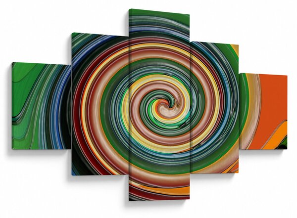 Abstraktní obraz - barevná spirála (125x70 cm)