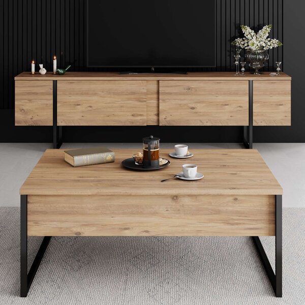 TV stolek/skříňka Luxurento (borovice černá)