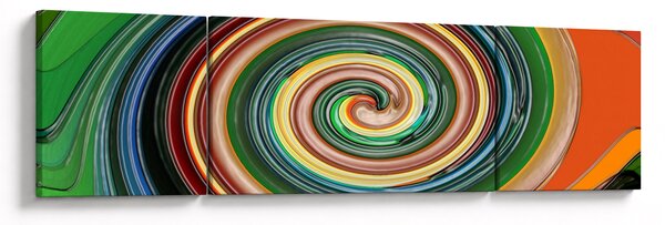 Abstraktní obraz - barevná spirála (170x50 cm)