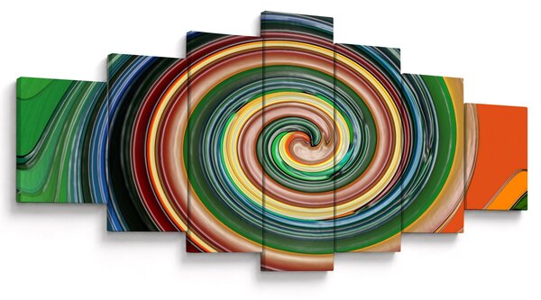 Abstraktní obraz - barevná spirála (210x100 cm)