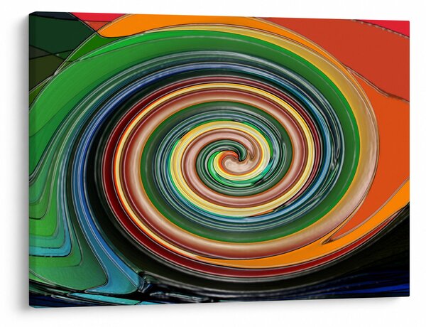 Abstraktní obraz - barevná spirála (70x50 cm)