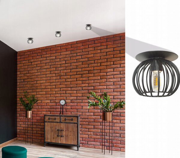Kulatý Stropní Svítidlo Candellux 9 x 8,5 cm černá