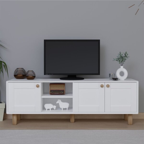TV stolek/skříňka Bohsody T (bílá). Akce -25%