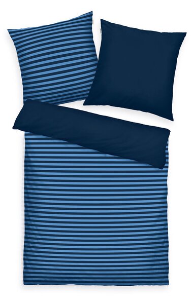 Tom Tailor Bavlněné povlečení Dark Navy & Cool Blue, 135 x 200 cm, 80 x 80 cm