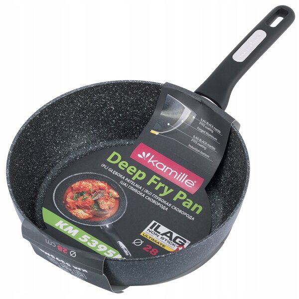 Hluboká pánev Kamille s mramorovým povrchem 28 cm - pro indukci i plyn