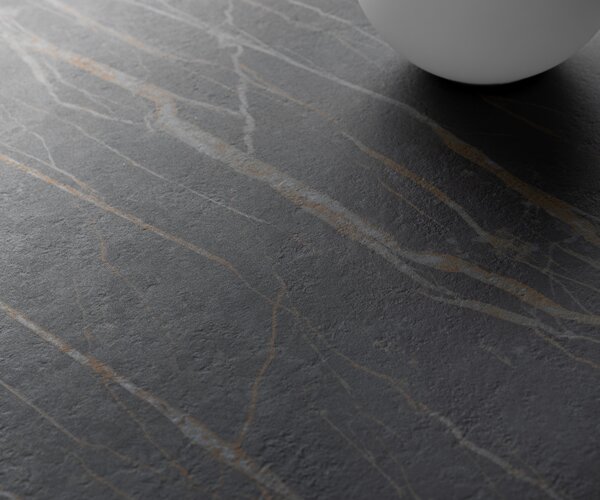 DELIFE Konferenční stolek Daban 59x59 cm keramika Laminam®Noir Desir hnědá podnož kov titanová