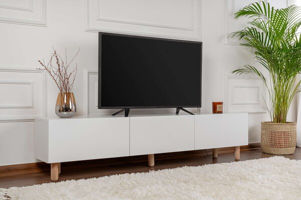 TV stolek/skříňka Alvindel (bílá). Akce -23%