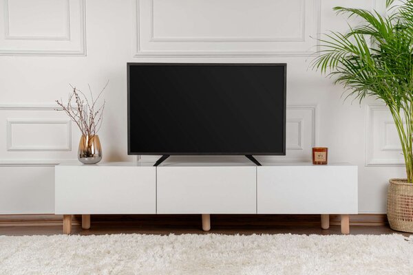 TV stolek/skříňka Alvindel (bílá). Akce -23%
