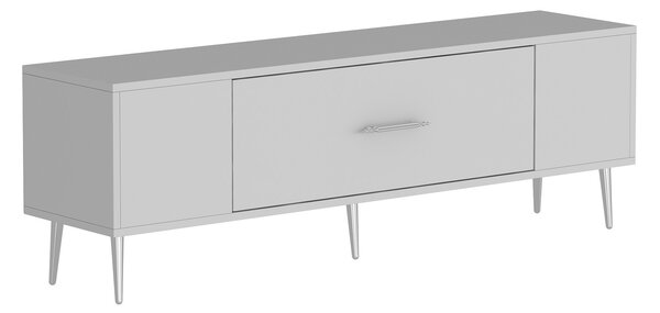 TV stolek/skříňka Dekondino (bílá + stříbrná)
