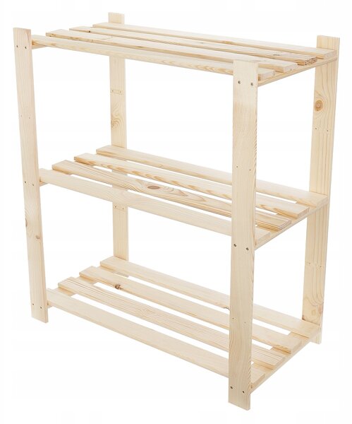 Dřevěný skladový regál Stolmak 90 x 80 x 38 cm, max. nosnost 50 kg na polici