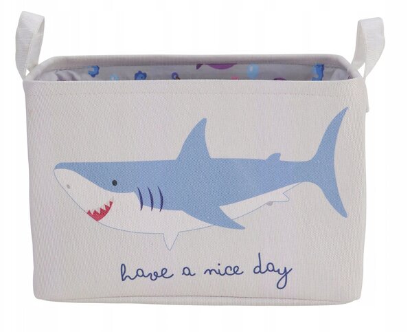 Dětský úložný box 30x25 cm - Žralok, šedý, H&L
