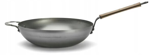 De Buyer Ocelová pánev WOK MINERAL B BOIS 32cm 5,6l