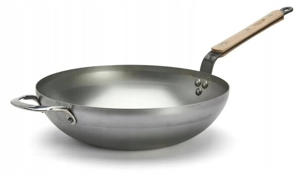 De Buyer Ocelová pánev WOK MINERAL B BOIS 32cm 5,6l