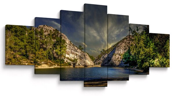 Obraz krajiny s jezerem (210x100 cm)