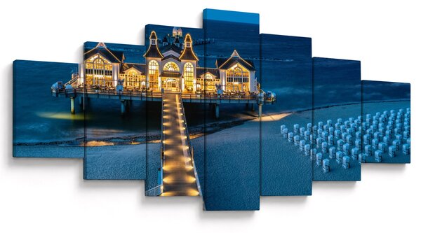 Obraz - hotel na pláži (210x100 cm)