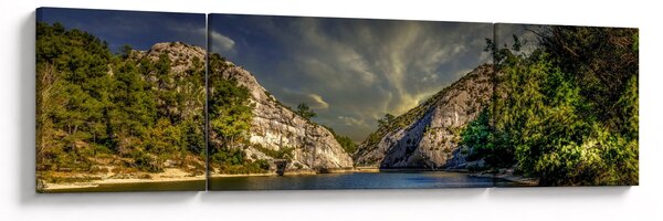 Obraz krajiny s jezerem (170x50 cm)