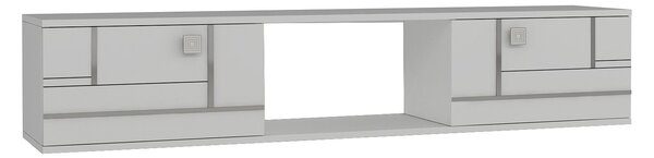 TV stolek/skříňka Arenden (bílá + stříbrná)