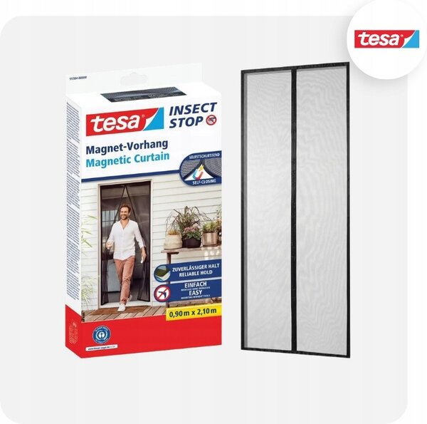 TESA Moskytiéra síťka s magnety černá 0,9x2,1m x2
