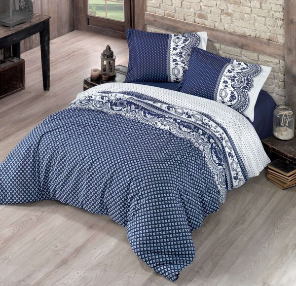 Kvalitex Ložní bavlněné povlečení CANZONE modré 1x 140/200, 1x 70/90cm