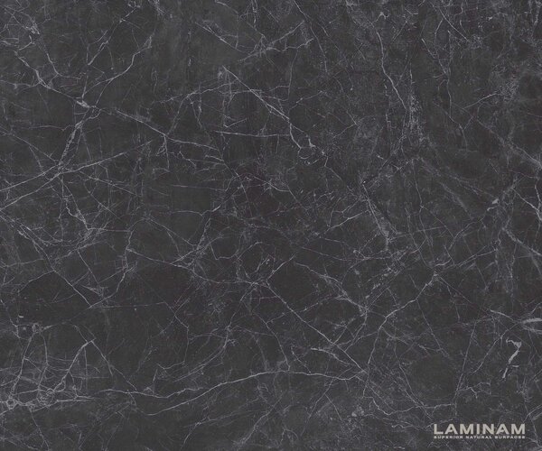 DELIFE Konferenční stolek Levente 85x85 cm keramika Laminam® Nero Greco antracitová podnož kov černá