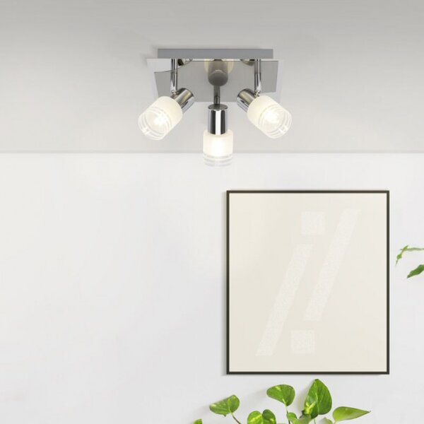 Brilliant G32434/77 Stropní hranaté svítidlo LEA chrom + SKLO