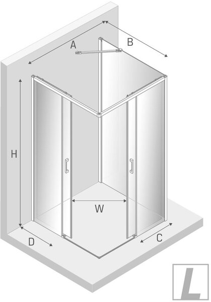 New Trendy Prime White sprchový kout 90x80 cm obdélníkový bílá matný/průhledné sklo K-1093