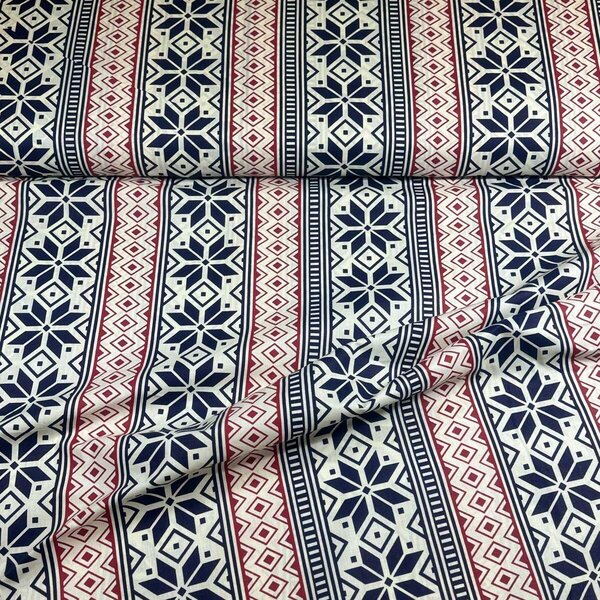 Modrnatex Vánoční látka, metráž 160 cm, vzor 3 na zelené