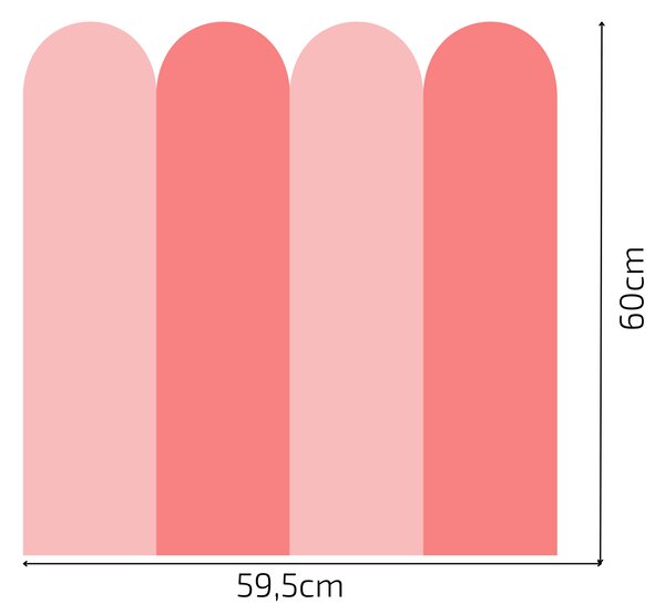PIPPER. Textilní samolepící tapeta - Oblouk - Růžová barva Barva: Bledá, Velikost: 60cm