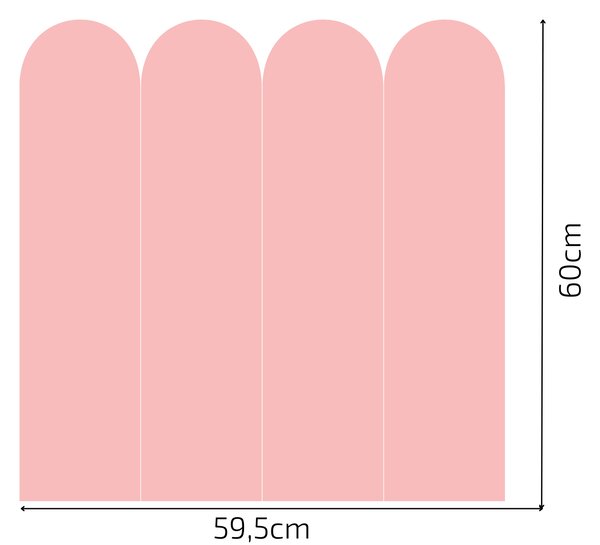 PIPPER. Textilní samolepící tapeta - Oblouk - Růžová barva Barva: Bledá, Velikost: 60cm