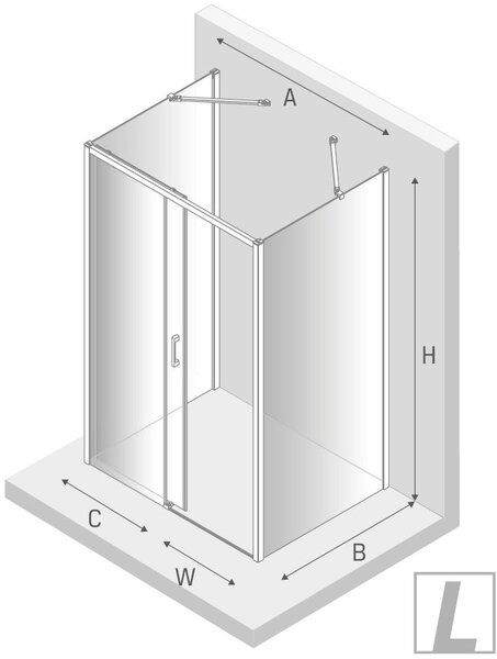 New Trendy Prime Light Gold sprchový kout 100x90 cm obdélníkový zlatá lesk/průhledné sklo K-1102