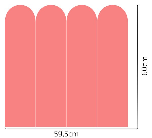 PIPPER. Textilní samolepící tapeta - Oblouk - Růžová barva Barva: Bledá, Velikost: 60cm