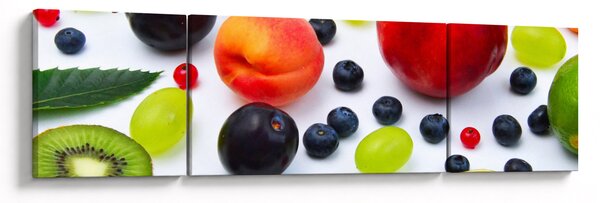 Obraz ovoce s kapkami vody (170x50 cm)