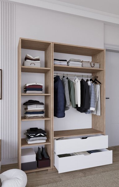 Šatní skříň Nissindira (ořech světlý). Akce -25%