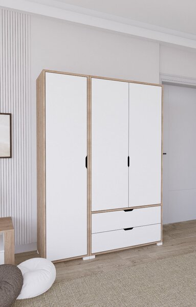 Šatní skříň Nissindira (ořech světlý). Akce -25%