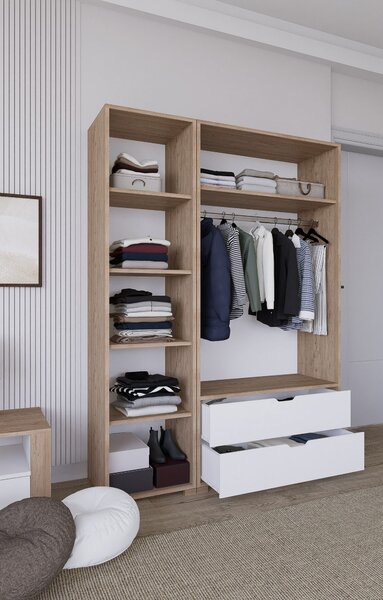 Šatní skříň Nissindira (ořech světlý). Akce -25%