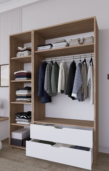 Šatní skříň Nissindira (ořech světlý). Akce -25%