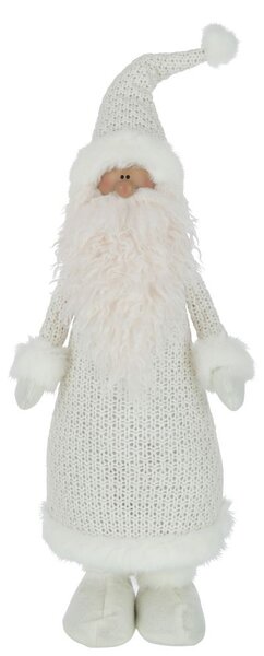Bílá vysoká dekorace Santa v kabátku XL - 22*15*66 cm - J-Line by Jolipa